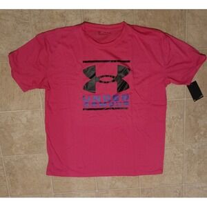 Under Armour Boy's Youth Big Logo Dark Pink SS T-Shirt - YXL - NWT